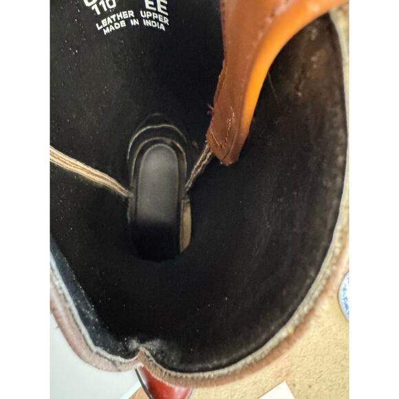 Men’s Cowboy Boots Leather Size 11EE
Dark Brown Red Side Loops Low Heel - Picture 10 of 13